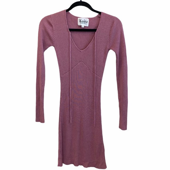 For Love & Lemons Knitz Delancey Dress Pink Rose XS - Picture 6 of 11